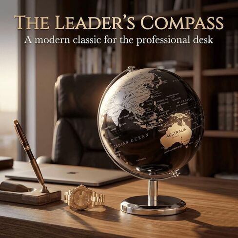 6 Inch Small World Globe with Antique Bronze Stand Earth Desktop Decor for Kids & Adults Geography Learning Globe for Home Office Classroom (Silver) in Kuwait