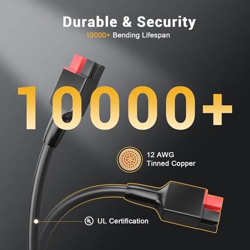 12AWG Car Cigarette Lighter Plug to Anderson Connector Extension Cable, 12V Heavy Duty DC Charging Cord with Resettable Fuse for Portable Power Station Solar Generator 12V Vehicle-4.9FT in Saudi Arabia