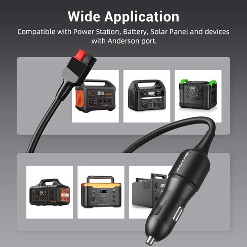12AWG Car Cigarette Lighter Plug to Anderson Connector Extension Cable, 12V Heavy Duty DC Charging Cord with Resettable Fuse for Portable Power Station Solar Generator 12V Vehicle-4.9FT in Saudi Arabia