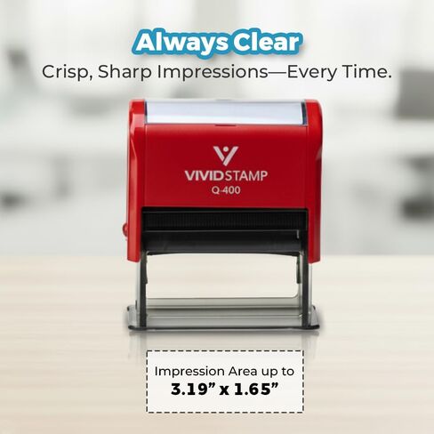 Received w/Border Self-Inking Office Rubber Stamp (Red) - Large in Kuwait