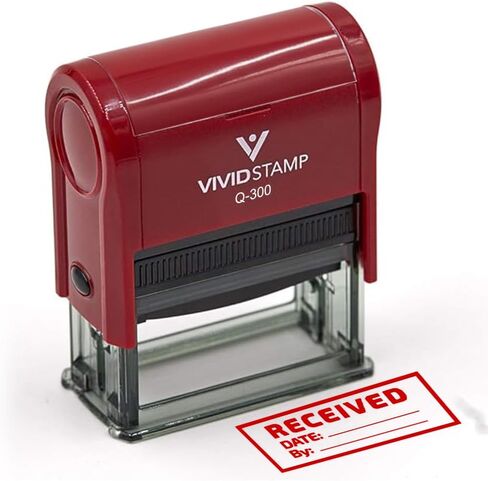 Received w/Border Self-Inking Office Rubber Stamp (Red) - Large in Kuwait
