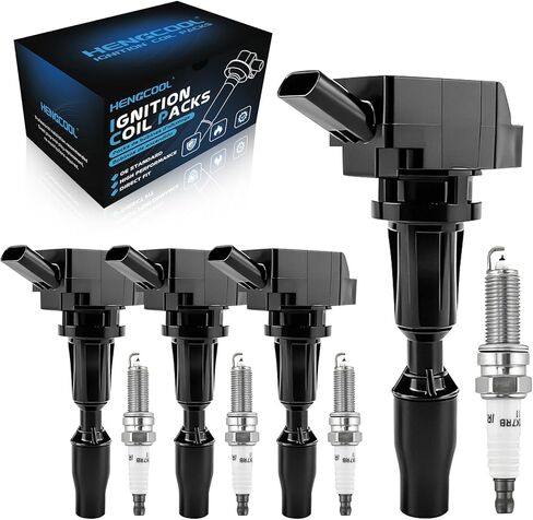 UF569 Ignition Coil and Spark Plugs Compatible with Chevrolet Malibu Equinox Traverse Impala Camaro LS LT ATS CTS SRX XTS Terrain Acadia Enclave LaCrosse 3.0L 3.6L, Replace GN10494 12632479 in Saudi Arabia