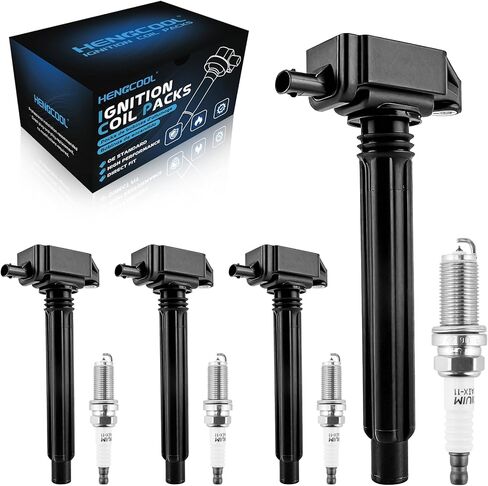 UF569 Ignition Coil and Spark Plugs Compatible with Chevrolet Malibu Equinox Traverse Impala Camaro LS LT ATS CTS SRX XTS Terrain Acadia Enclave LaCrosse 3.0L 3.6L, Replace GN10494 12632479 in Saudi Arabia