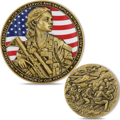 Veteran Female Soldier Honor Coin - Featuring Female Soldier, Commemorating Our Heroes, Celebrating Courage and Dedication, 1.58in (Single Coin) in Saudi Arabia