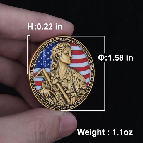 Veteran Female Soldier Honor Coin - Featuring Female Soldier, Commemorating Our Heroes, Celebrating Courage and Dedication, 1.58in (Single Coin) in Saudi Arabia