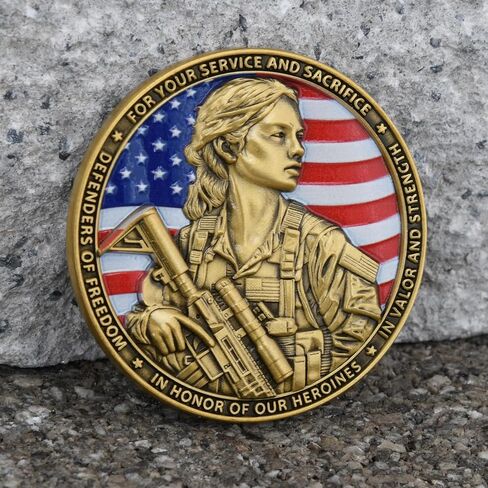 Veteran Female Soldier Honor Coin - Featuring Female Soldier, Commemorating Our Heroes, Celebrating Courage and Dedication, 1.58in (Single Coin) in Saudi Arabia