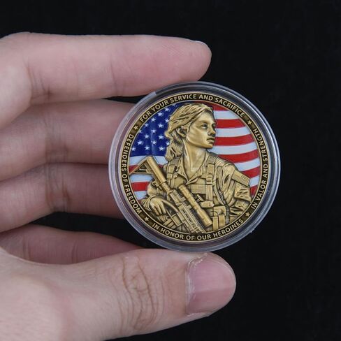 Veteran Female Soldier Honor Coin - Featuring Female Soldier, Commemorating Our Heroes, Celebrating Courage and Dedication, 1.58in (Single Coin) in Saudi Arabia
