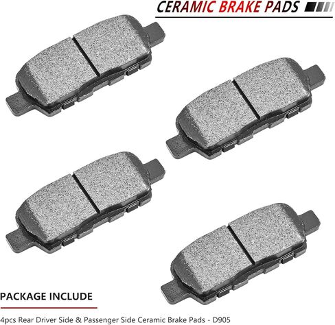 JLEO مكابح سيراميك أمامية وخلفية للسائق وجانب الركاب D905 D1374 لـ 2008-2013 Nissan Rogue / 2009-2020 Nissan Maxima (ليس لعام 2015) in Kuwait