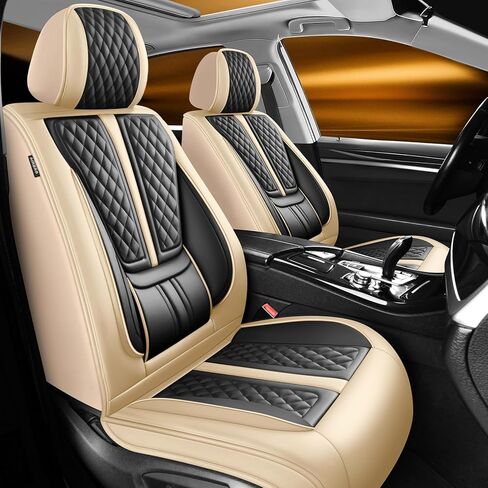 أغطية مقاعد السيارة Fit Impreza متوافقة مع Subaru Impreza 2012-2024 2025 2026. تغطية كاملة من الجلد المقاوم للماء، متوافقة مع الوسادة الهوائية، واقي وسادة المقعد لجميع الأحوال الجوية (مجموعة كاملة، بيج) in Kuwait