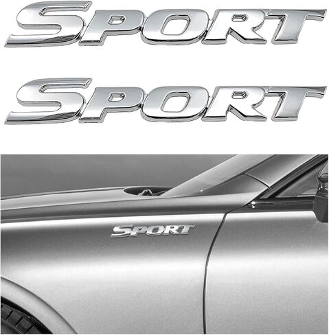 KVAEY 2 PCS 3D Metal Car Sport Sticker, Chrome-Plated Personalise Sport Emblem Car Tailgate Decal Sticker, Automotive Side Fender Rear Adhesive Emblem Badge Decals for SUVs Sedans RVs (Red) in Kuwait