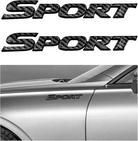 KVAEY 2 PCS 3D Metal Car Sport Sticker, Chrome-Plated Personalise Sport Emblem Car Tailgate Decal Sticker, Automotive Side Fender Rear Adhesive Emblem Badge Decals for SUVs Sedans RVs (Red) in Kuwait