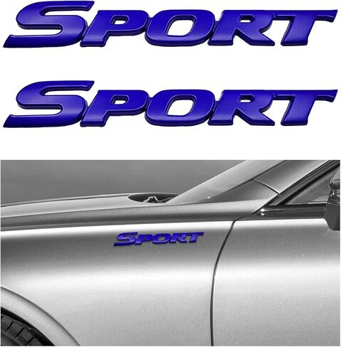 KVAEY 2 PCS 3D Metal Car Sport Sticker, Chrome-Plated Personalise Sport Emblem Car Tailgate Decal Sticker, Automotive Side Fender Rear Adhesive Emblem Badge Decals for SUVs Sedans RVs (Red) in Kuwait