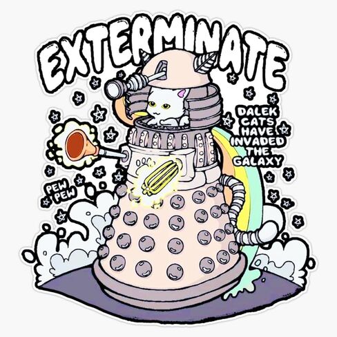 ملصق Dalek Cat Exterminate مقاس 5 بوصات ممتص للصدمات مغناطيسي قابل للإزالة | مغناطيس مركبة عالي التحمل in Kuwait
