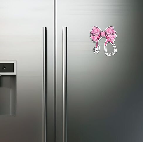 Stethoscope Pink Coquette Bow Magnet for Car Fridge Locker - 5" Nurse Magnet in Kuwait
