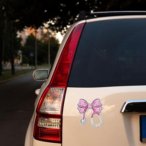 Stethoscope Pink Coquette Bow Magnet for Car Fridge Locker - 5" Nurse Magnet in Kuwait