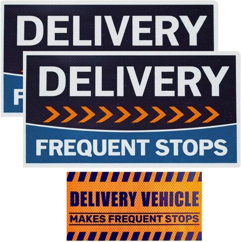 FLEX DELIVERY DRIVER Car Magnet – HEAVIE DUTY 49 Mil Thickness - REFLECTIVE Waterproof Magnetic Signs - Frequent Stops Warning Sign – Delivery Vehicle Magnet in Kuwait
