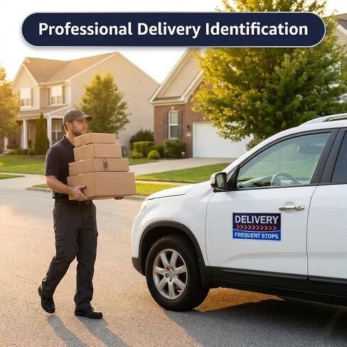 FLEX DELIVERY DRIVER Car Magnet – HEAVIE DUTY 49 Mil Thickness - REFLECTIVE Waterproof Magnetic Signs - Frequent Stops Warning Sign – Delivery Vehicle Magnet in Kuwait