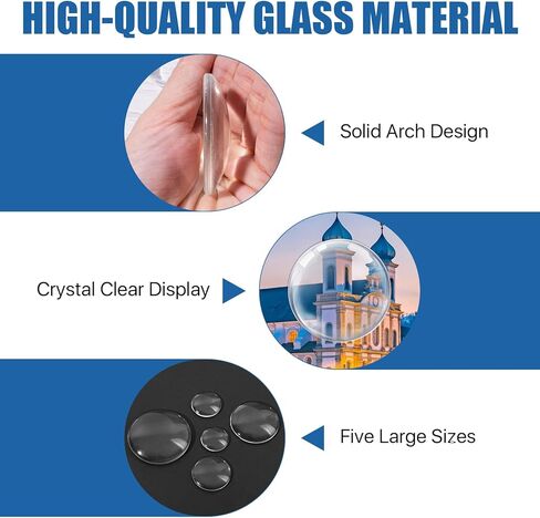 Aemygo 60 Pcs Clear Glass Dome Cabochons 50mm 40mm 30mm 25mm 22mm, 5 Sizes Crystal Dome Tile Pebbles Round Gems for Crafts, Photo Pendant, Rings, Necklaces in Kuwait