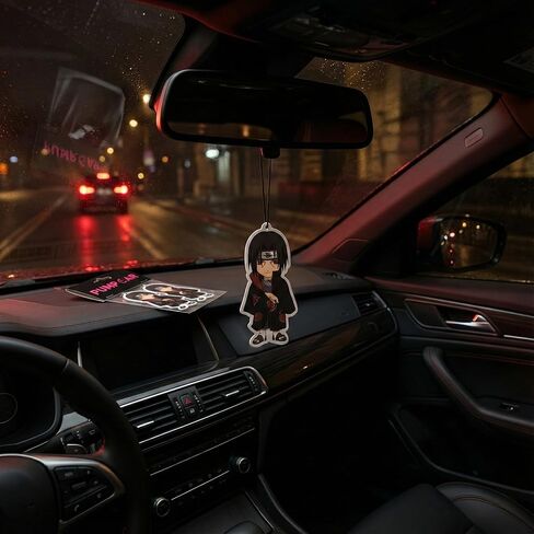 PumpCar 2 pieces double-sided Itachi hanging cartoon cherry-scented funny car air freshener Cool hanging for rearview mirror Car Interior Accessories Gifts in Saudi Arabia