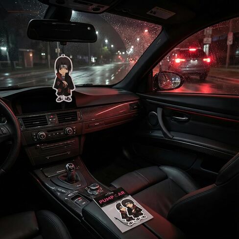 PumpCar 2 pieces double-sided Itachi hanging cartoon cherry-scented funny car air freshener Cool hanging for rearview mirror Car Interior Accessories Gifts in Saudi Arabia