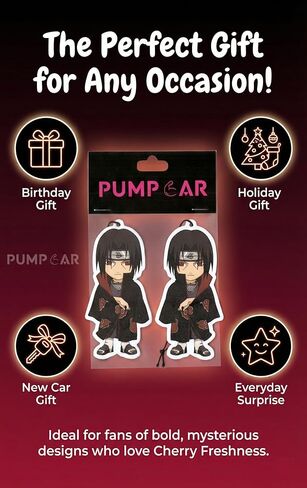 PumpCar 2 pieces double-sided Itachi hanging cartoon cherry-scented funny car air freshener Cool hanging for rearview mirror Car Interior Accessories Gifts in Saudi Arabia
