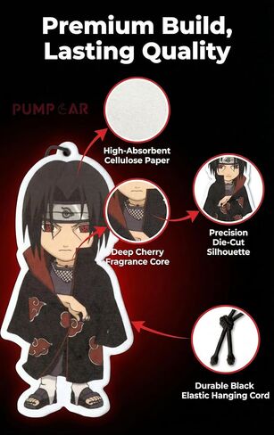 PumpCar 2 pieces double-sided Itachi hanging cartoon cherry-scented funny car air freshener Cool hanging for rearview mirror Car Interior Accessories Gifts in Saudi Arabia