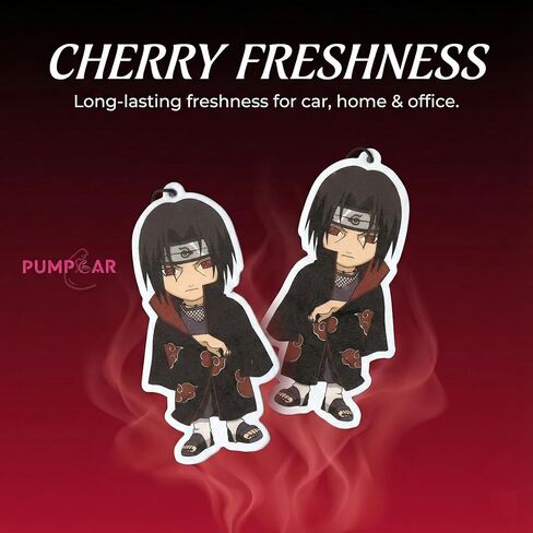 PumpCar 2 pieces double-sided Itachi hanging cartoon cherry-scented funny car air freshener Cool hanging for rearview mirror Car Interior Accessories Gifts in Saudi Arabia