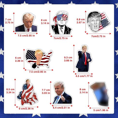American USA President Car Air Freshener Card Pendant（8 Pack Refreshing Ice Scent） American Flag Gifts Merch Party Supplies Room Decor Accessories for Hanging Rearview Car Interior in Kuwait