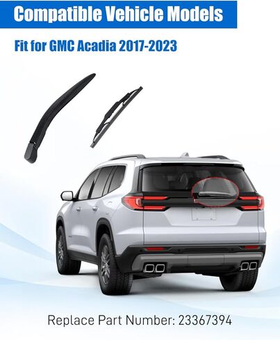 Rear Windshield Wiper Arm Blade Cover Assembly Fit for GMC Acadia 2017-2023, Back Window Wiper Arm, Replace 23367394 in Saudi Arabia