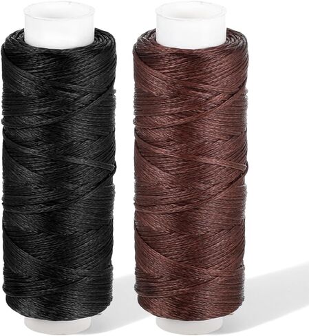 32.8 Yards Waxed Thread, 0.8 mm Leather Thread for Hand Sewing, 2 Colors Heavy Duty Upholstery Threads Thick Sewing Threads Waxed String for Bookbinding, DIY Crafts, Shoes Repair in Kuwait