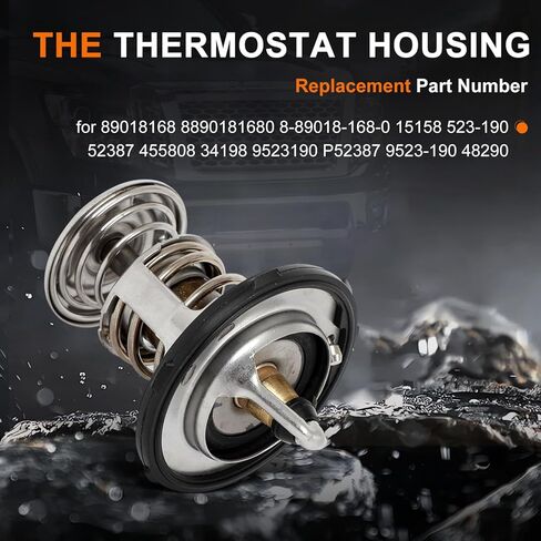 Engine Coolant Thermostat Housing - Fit with 2007 for Buick Rainier 2011-2013 for chevy Caprice 2007-2012 for GMC Yukon 2009-2013 for Cadillac CTS thermostat replace 131-160 131160 89018168 in Kuwait