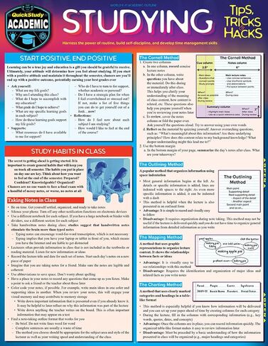 Studying Tips, Tricks & Hacks: QuickStudy Laminated Reference Guide to Grade Boosting Techniques (Quickstudy Academic) in Saudi Arabia