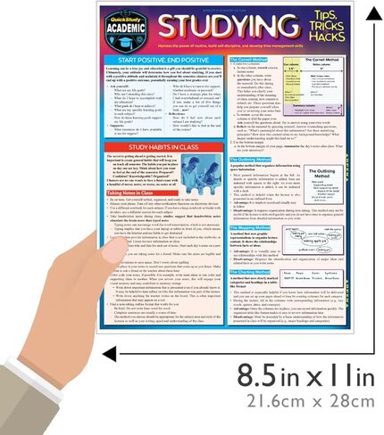 Studying Tips, Tricks & Hacks: QuickStudy Laminated Reference Guide to Grade Boosting Techniques (Quickstudy Academic) in Saudi Arabia