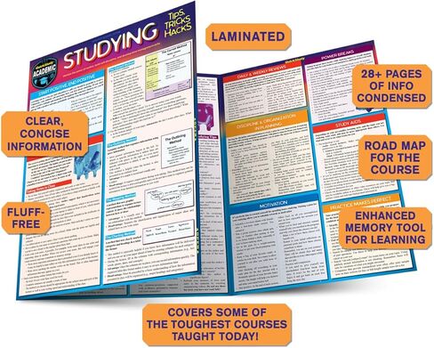 Studying Tips, Tricks & Hacks: QuickStudy Laminated Reference Guide to Grade Boosting Techniques (Quickstudy Academic) in Saudi Arabia