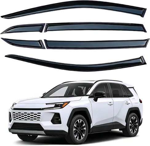 Compatible with Toyota Rav4 2026 Rain Guards Wind Deflectors Anti-Rain Window Visors(6-Piece Set),Tape-On Rain Guards,Compatible with Toyota Rav4 2026 Accessories in Saudi Arabia