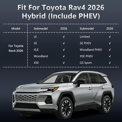 Compatible with Toyota Rav4 2026 Rain Guards Wind Deflectors Anti-Rain Window Visors(6-Piece Set),Tape-On Rain Guards,Compatible with Toyota Rav4 2026 Accessories in Saudi Arabia