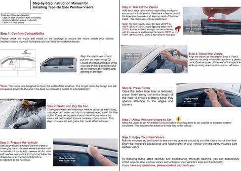 Compatible with Toyota Rav4 2026 Rain Guards Wind Deflectors Anti-Rain Window Visors(6-Piece Set),Tape-On Rain Guards,Compatible with Toyota Rav4 2026 Accessories in Saudi Arabia