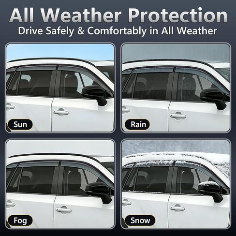 Compatible with Toyota Rav4 2026 Rain Guards Wind Deflectors Anti-Rain Window Visors(6-Piece Set),Tape-On Rain Guards,Compatible with Toyota Rav4 2026 Accessories in Saudi Arabia