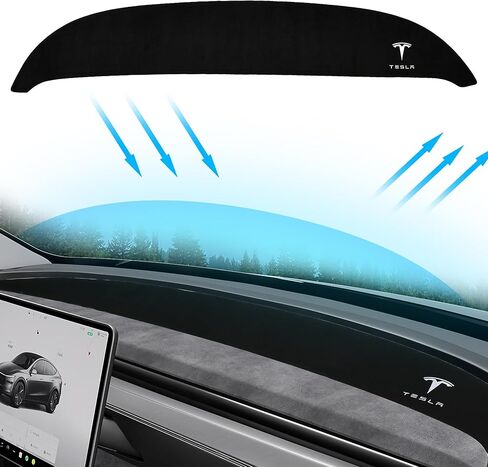Dashboard Sunshade Cover for 2017–2023 Model 3 & 2020–2024 Model Y–Premium Suede Anti-Glare,Heat Insulating,Non-Slip Design,UV Protection, Silicone Grip Base in Saudi Arabia