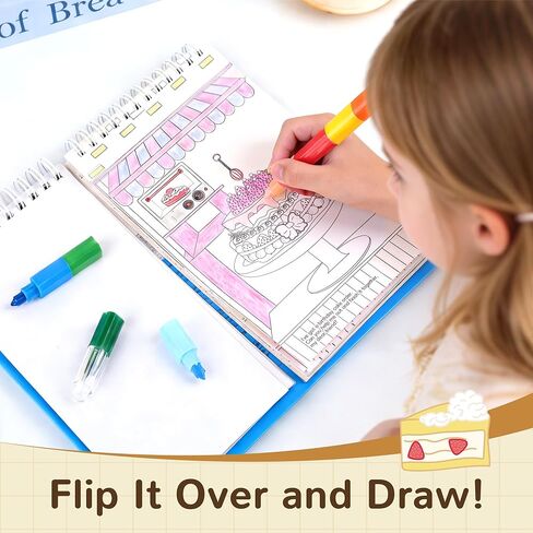 Sticker Activity Books for Kids, Sticker Books for Toddlers, Include 20 Scenes & Coloring Page with 8-Color Crayons, Toddler Airplane Travel Essentials & Road Trip Toys - Gift for Boys Girls 3-8 in Saudi Arabia