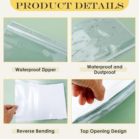 10 Pack Job Ticket Holders, 8.5 x 11 Inch Heavy Duty Sheet Protector, Waterproof Resealable Zip, Dry Erase Pockets, for Document Protectors Sleeves Office Work Order(Clear-Horizontal) in Saudi Arabia