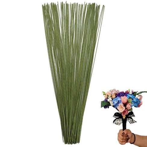 100 PCS 18 Gauge Green Floral Wire Stems for Artificial Flower Making, Florist Wire, Flower Wires for Crafts, Flower Arrangements and DIY Projects in Saudi Arabia