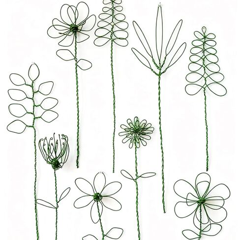 100 PCS 18 Gauge Green Floral Wire Stems for Artificial Flower Making, Florist Wire, Flower Wires for Crafts, Flower Arrangements and DIY Projects in Saudi Arabia