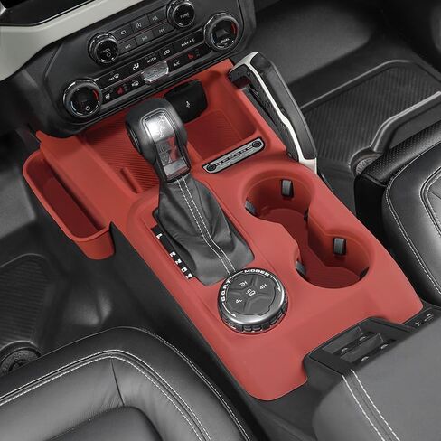 Car Center Console Cover Silicone Protective Pad for Ford Bronco 2021-2025 Accessories Interior Gear Shift Panel Cup Holder Protective Sleeve Tray Wireless Charging (Black) in Saudi Arabia