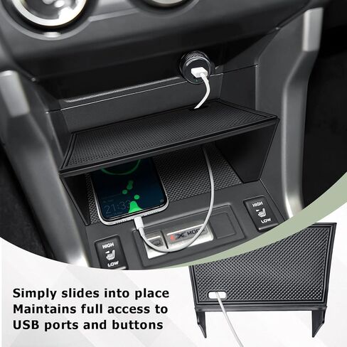 HGWEI Center Console Organizer Compatible with Subaru Forester 2013-2018 Interior Accessories, Front Gear Shift Storage Tray with Dual-Layer Design Removal Compartment Divider Insert Black in Kuwait