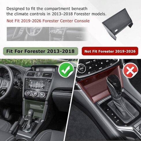 HGWEI Center Console Organizer Compatible with Subaru Forester 2013-2018 Interior Accessories, Front Gear Shift Storage Tray with Dual-Layer Design Removal Compartment Divider Insert Black in Kuwait