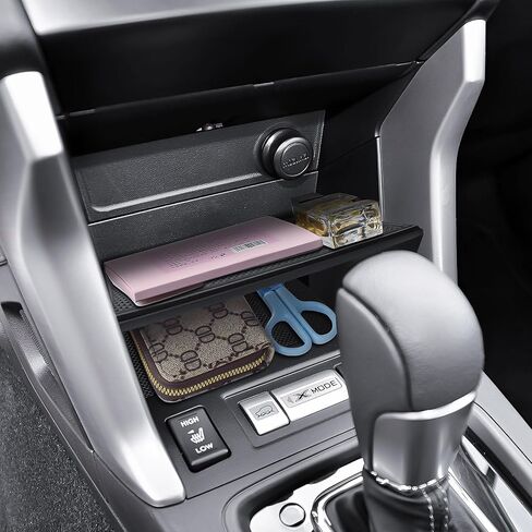 HGWEI Center Console Organizer Compatible with Subaru Forester 2013-2018 Interior Accessories, Front Gear Shift Storage Tray with Dual-Layer Design Removal Compartment Divider Insert Black in Kuwait