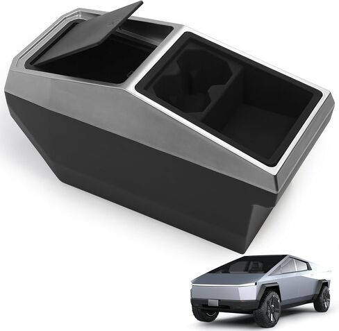 Floor Center Console Organizer for Tesla Cybertruck 2024 2025,Custom Fit Multifunctional Storage Box for 2024 2025 Cybertruck Accessories，Center Console Storage with Cup Holder in Saudi Arabia