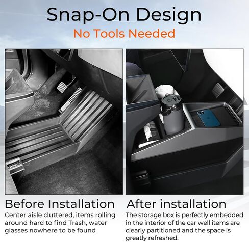 Floor Center Console Organizer for Tesla Cybertruck 2024 2025,Custom Fit Multifunctional Storage Box for 2024 2025 Cybertruck Accessories，Center Console Storage with Cup Holder in Saudi Arabia