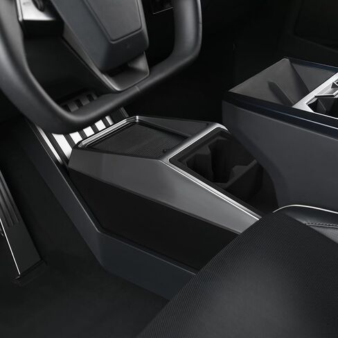Floor Center Console Organizer for Tesla Cybertruck 2024 2025,Custom Fit Multifunctional Storage Box for 2024 2025 Cybertruck Accessories，Center Console Storage with Cup Holder in Saudi Arabia